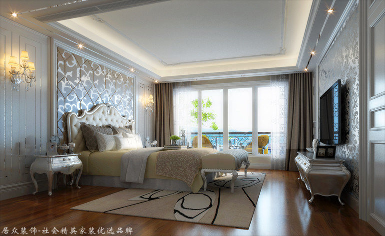 欧式 别墅 卧室图片来自厦门居众装饰设计工程有限公司在万华中心-欧式风格-315㎡的分享