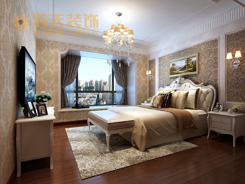 卧室图片来自深圳浩天装饰在浩天装饰兰江山第--简欧风格的分享
