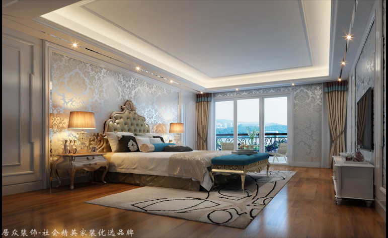 欧式 别墅 卧室图片来自厦门居众装饰设计工程有限公司在万华中心-欧式风格-315㎡的分享