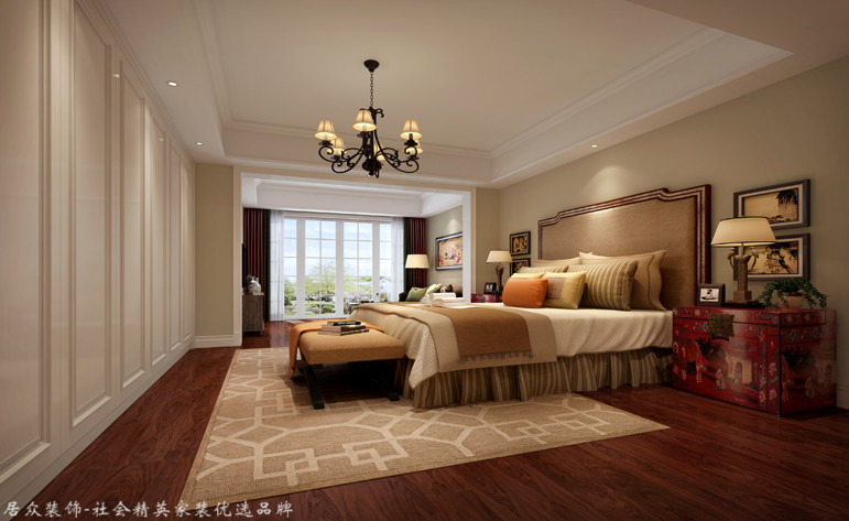 美式 别墅 卧室图片来自杭州居众装饰集团设计院在桃花源-美式风格-344平的分享