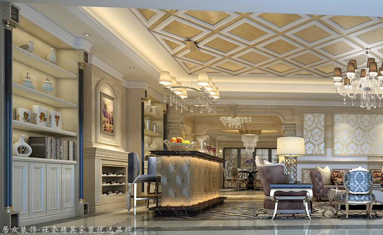 客厅图片来自昆明居众装饰设计工程有限公司在云路中心-新古典风格-330㎡的分享