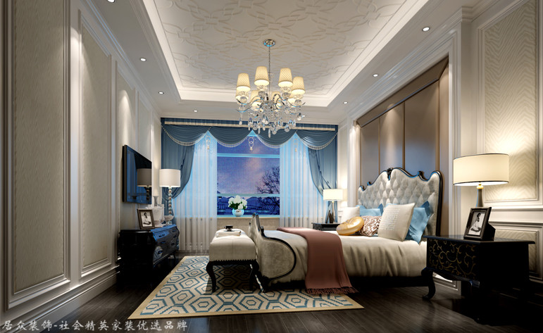 新古典 四居 卧室图片来自杭州居众装饰集团设计院在昆仑公馆-新古典风格-300平的分享