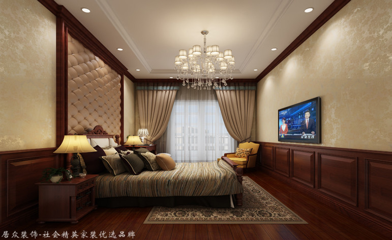 卧室图片来自昆明居众装饰设计工程有限公司在实力心城-中式风格-176㎡的分享