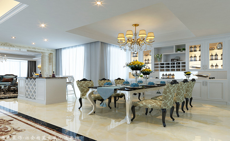 欧式 四居 餐厅图片来自杭州居众装饰集团设计院在银马公寓 -欧式风格-209平的分享