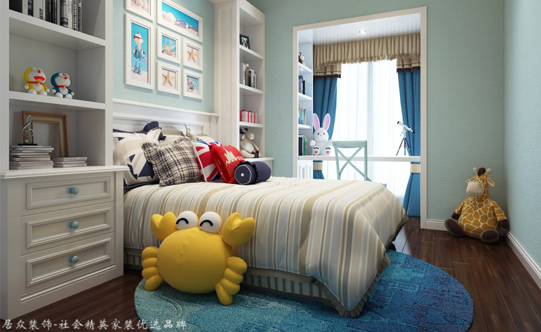 欧式 四居 卧室图片来自杭州居众装饰集团设计院在银马公寓-欧式风格-209平的分享