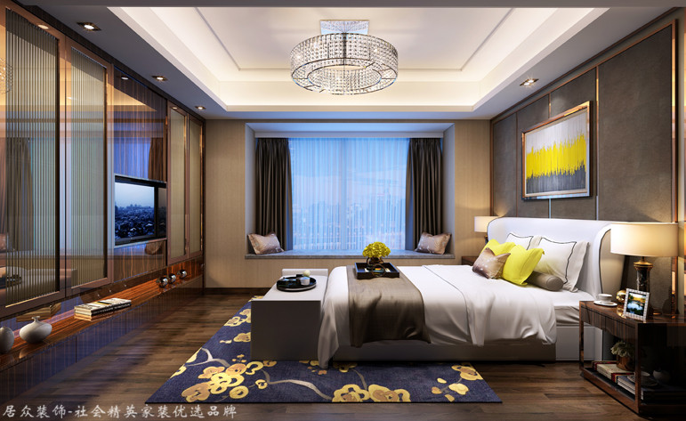 简约 三居 卧室图片来自厦门居众装饰设计工程有限公司在明发半岛祥湾-现代简约-120㎡的分享