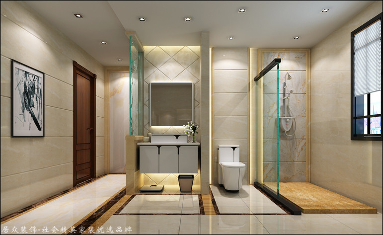 卫生间图片来自昆明居众装饰设计工程有限公司在香樟俊园-现代风格-166㎡的分享