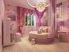 女孩房打造了一个不同风格的公主房，让孩子生活子啊童话世界里，整个空间选择粉色的壁纸和粉色为主的家具，床选择了圆形公主床，地面采用木地板，增加整个空间的舒适性。