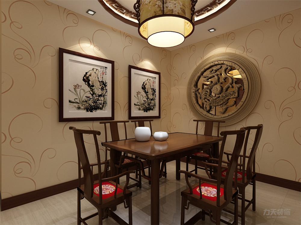 中式 三居 收纳 小资 餐厅图片来自阳光力天装饰在中式-海河华鼎-139.02㎡的分享