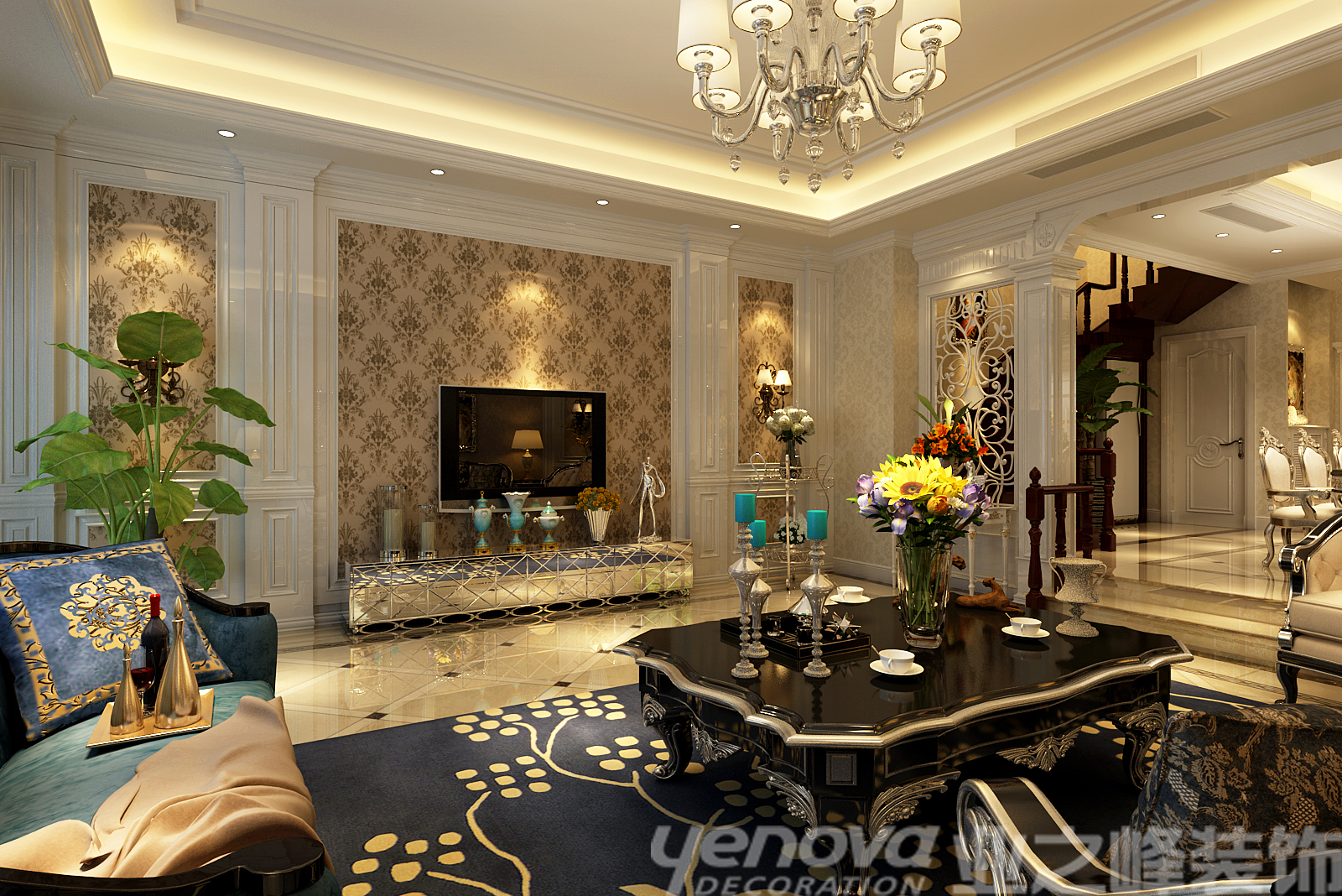 简欧风格 别墅 客厅图片来自青岛业之峰官方客服--小万在万科青岛小镇 180平 简欧风格的分享