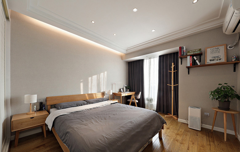 卧室图片来自家装大管家在89平清新原木风格 幸福温馨世界的分享