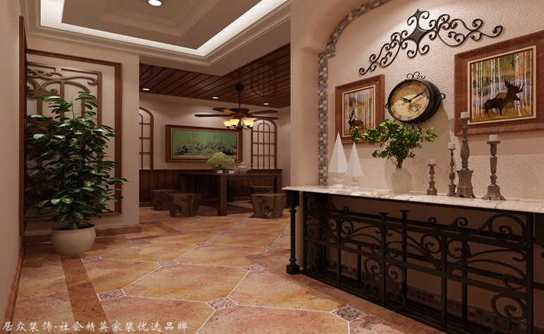 玄关图片来自昆明居众装饰设计工程有限公司在俊发湾流海-地中海风格-178㎡的分享