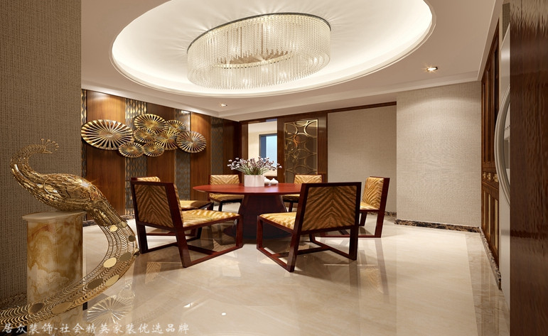餐厅图片来自昆明居众装饰设计工程有限公司在金江小区-新中式风格-170㎡的分享