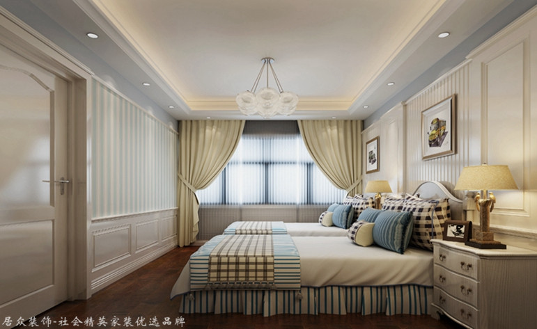 简约欧式 别墅 卧室图片来自杭州居众装饰集团设计院在绿城桃花源-简约欧式-500平的分享