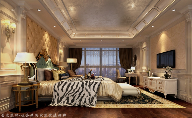 简约欧式 别墅 卧室图片来自杭州居众装饰集团设计院在绿城桃花源-简约欧式-500平的分享