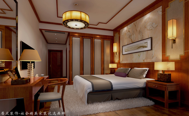 卧室图片来自昆明居众装饰设计工程有限公司在德润朗悦湾-新中式风格-236㎡的分享