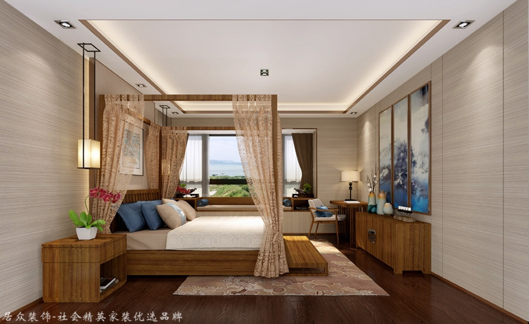 卧室图片来自昆明居众装饰设计工程有限公司在九夏云水-中式风格-200㎡的分享