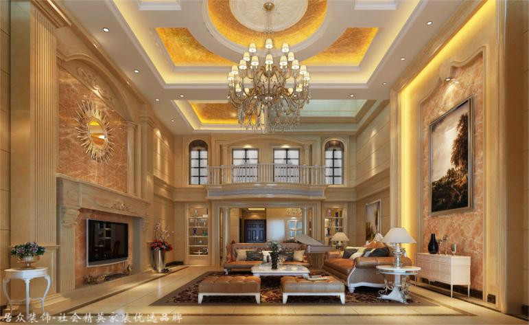 欧式 四居 客厅图片来自厦门居众装饰设计工程有限公司在中铁元湾-简欧风格-2115㎡的分享