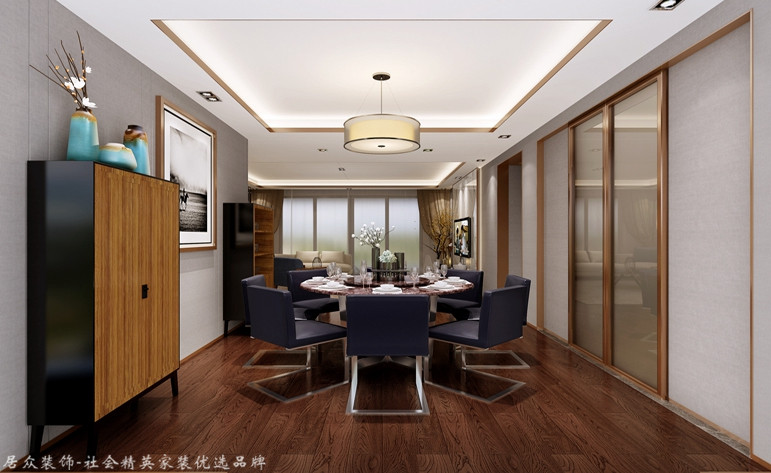三居 中式 餐厅图片来自厦门居众装饰设计工程有限公司在中铁元湾-中式风格-170㎡的分享