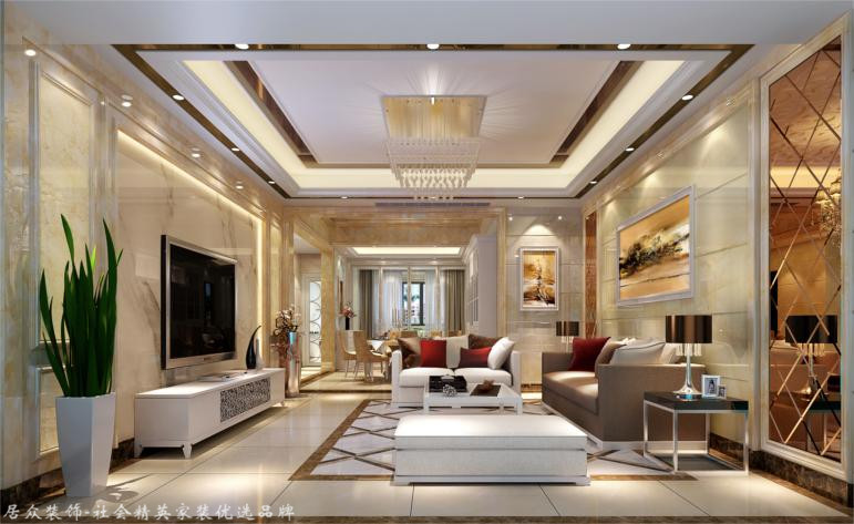 三居 简约 客厅图片来自厦门居众装饰设计工程有限公司在七星公馆-现代简约-170㎡的分享