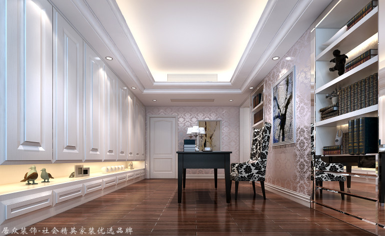 欧式 别墅 书房图片来自杭州居众装饰集团设计院在泊林漫谷-欧式风格-300平的分享