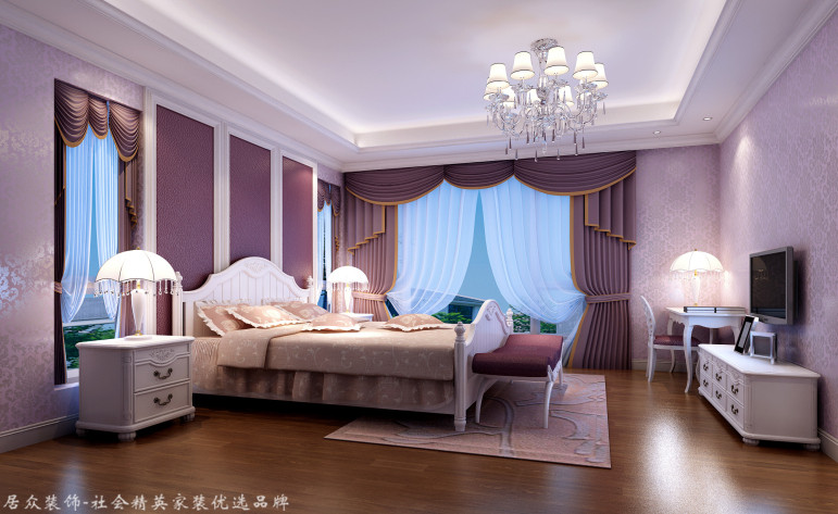 欧式 别墅 卧室图片来自杭州居众装饰集团设计院在泊林漫谷-欧式风格-300平的分享