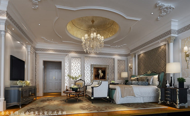 卧室图片来自昆明居众装饰设计工程有限公司在俊发滇池ONE-新古典风格-500㎡的分享