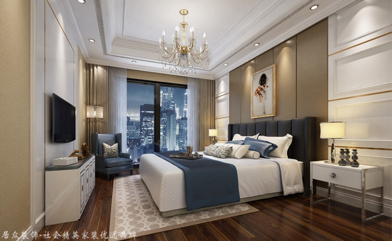 新古典 别墅 卧室图片来自杭州居众装饰集团设计院在白马山庄-新古典风格-460平的分享