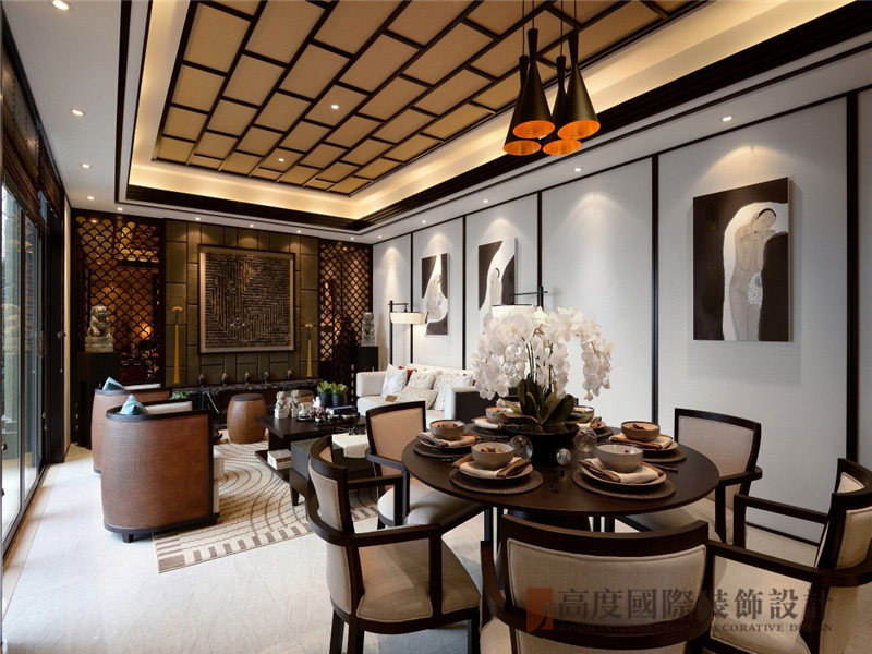 中式 现代中式 新中式 别墅 别墅装修 客厅图片来自沙漠雪雨在260平米温馨复古现代中式韵味的分享