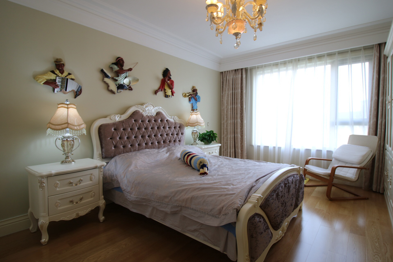 简欧 别墅 卧室图片来自北京今朝装饰装修达人在长阳半岛实景设计案例的分享