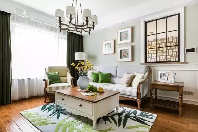 简约 三居 客厅图片来自实创装饰上海公司在117㎡绿色减压两居让你元气100%的分享