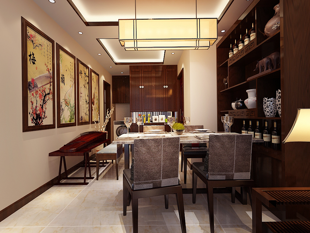 二居 新中式 客厅 餐厅图片来自业之峰装饰旗舰店在隐逸的分享