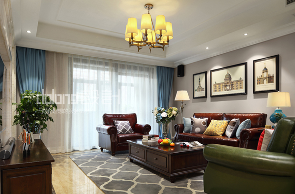 美式 客厅图片来自DoLong董龙设计在流年未央的分享