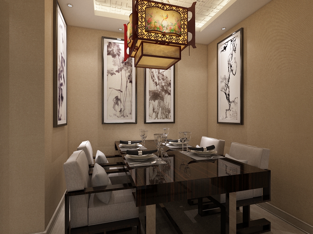中式 三居 客厅 卧室 厨房 餐厅图片来自不再是筱孩在博雅盛世-132㎡-中式的分享