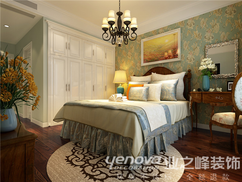 卧室图片来自青岛业之峰装饰--小娟在依云小镇 美式的分享