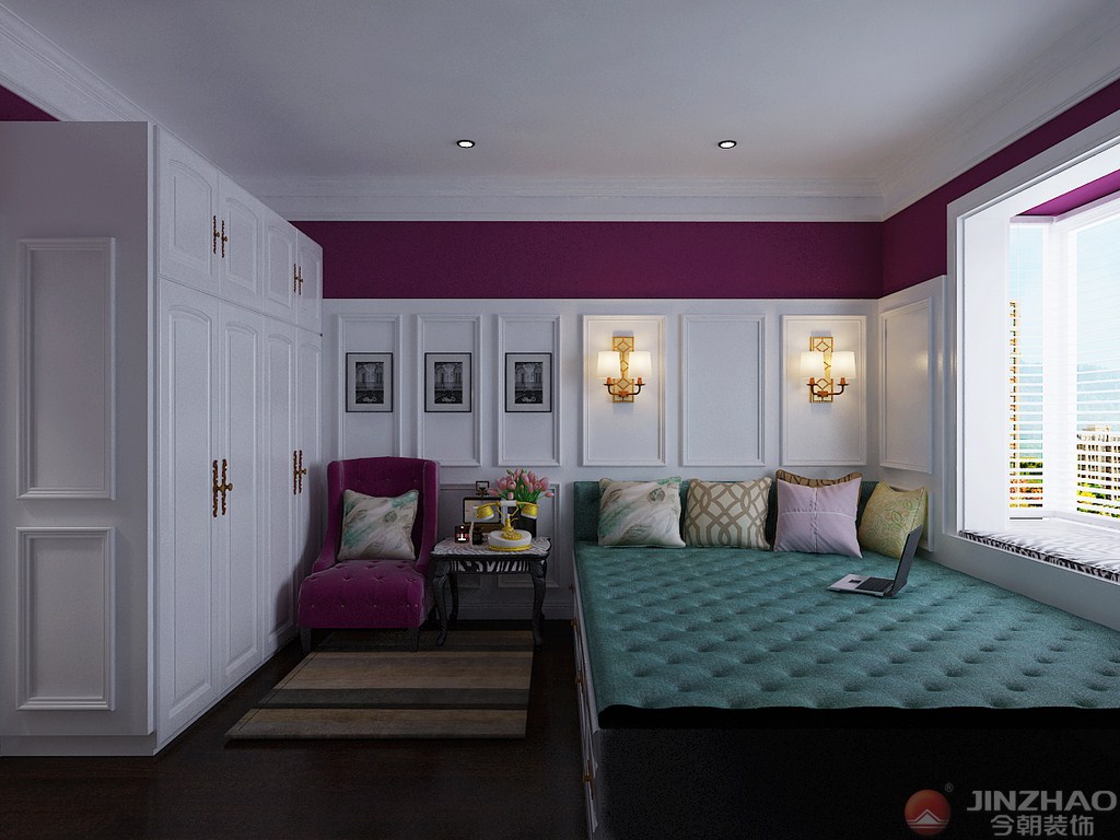卧室图片来自装家美在坤泽十里城145平米美式风格的分享