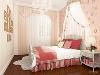 儿童房则选用了明亮可爱的粉色壁纸，床品以及窗帘都选用了不同色调的粉色，整体空间温馨可爱