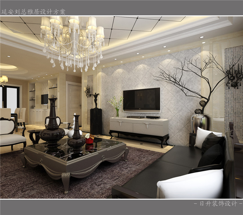 客厅图片来自日升装饰秋红在西安金辉融侨190平米简欧风格的分享