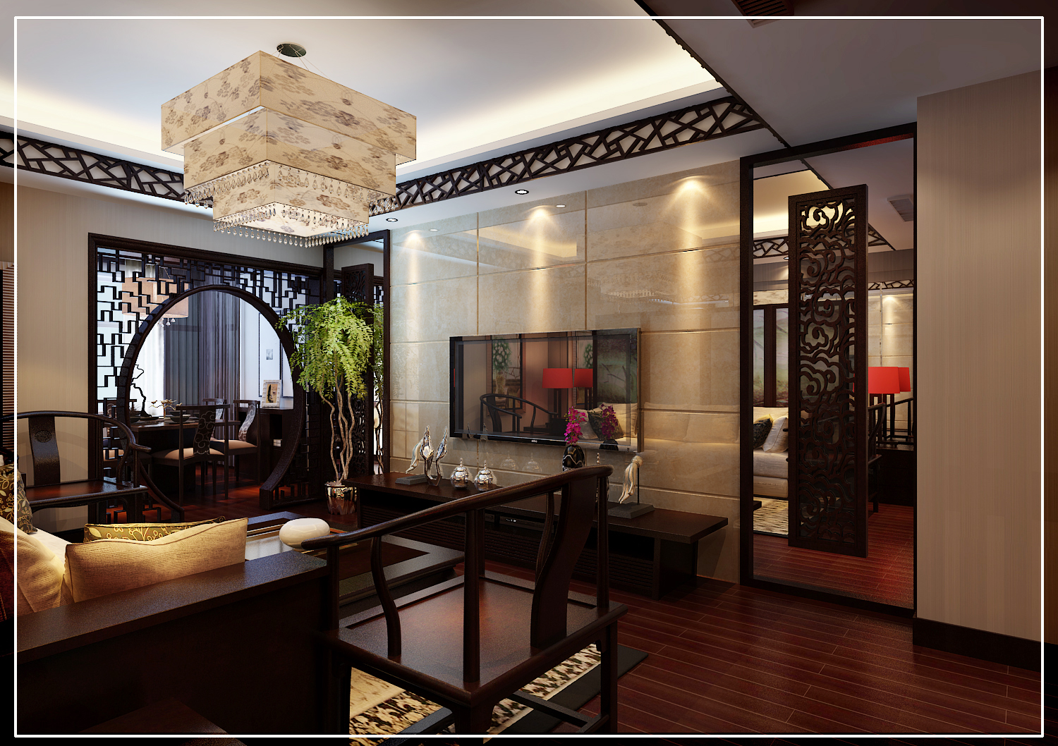 客厅图片来自日升装饰秋红在中式祥林名邸的分享