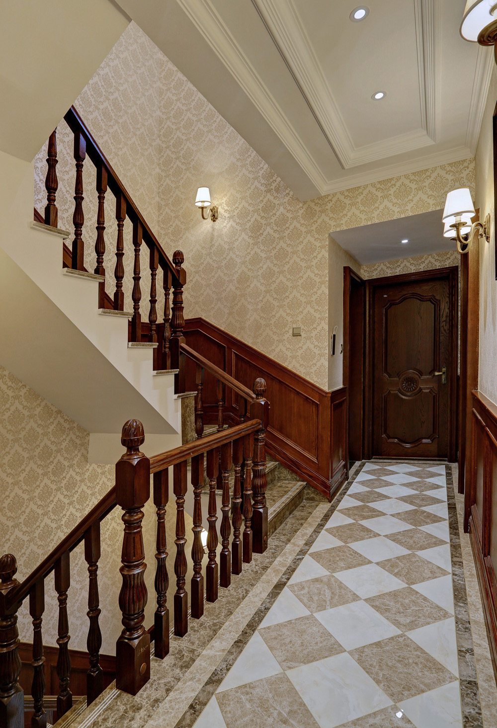 楼梯图片来自爱尚易格装饰在爱尚易格美式豪宅设计的分享