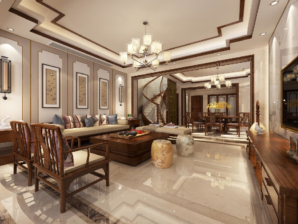 别墅 白领 中式 奢华 客厅图片来自tjsczs88在梦回家园的分享