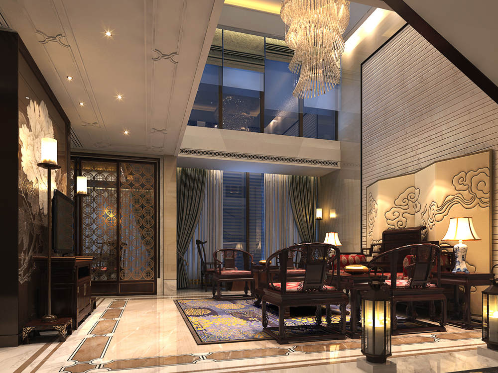 别墅 中式 客厅图片来自tjsczs88在清雅中国风的分享
