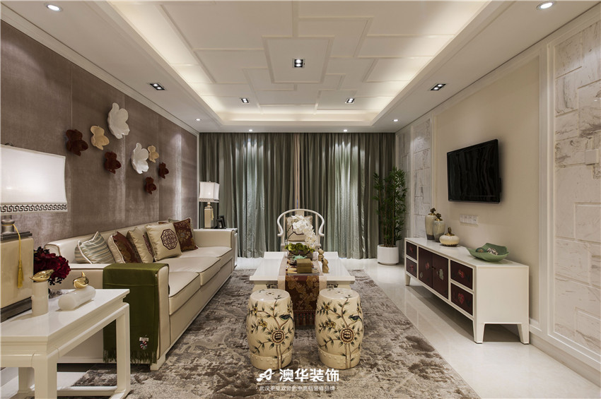 客厅图片来自澳华装饰有限公司在海赋江城·现代中式，东方雅韵的分享