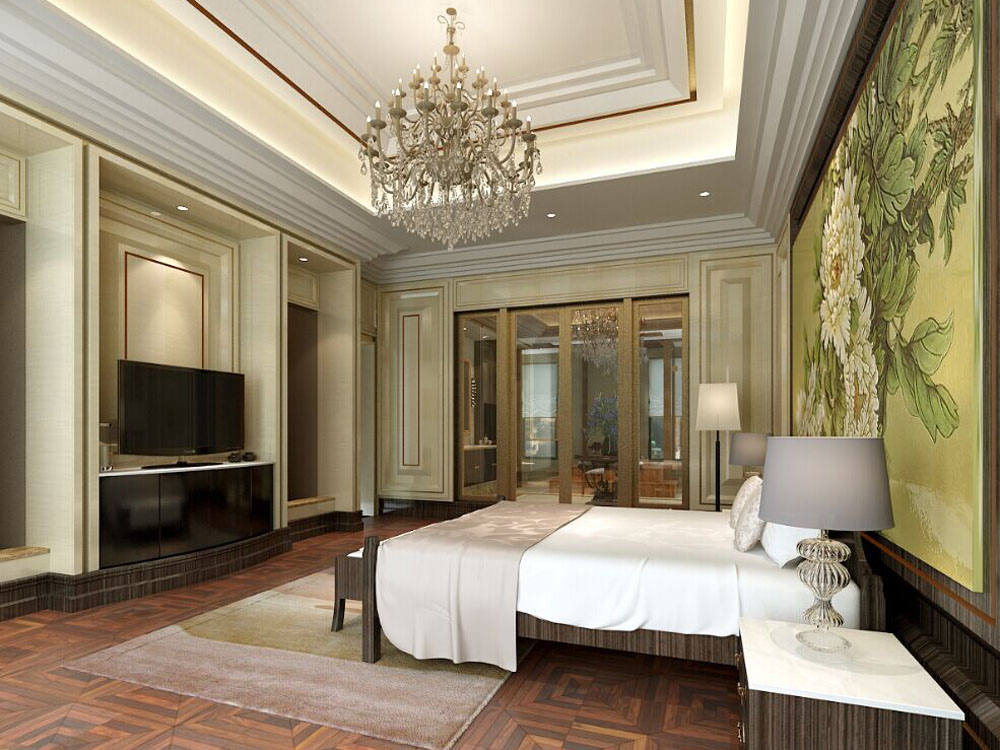 别墅 白领 收纳 中式 时尚 卧室图片来自tjsczs88在素雅新中式的分享