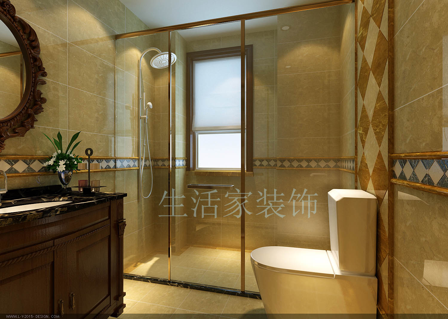 欧式 三居 旧房改造 卫生间图片来自北京生活家装饰公司在低调奢华（欧式古典）的分享
