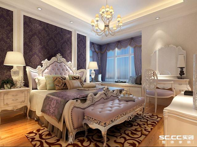欧式 青特 赫山 实创 装饰 别墅 卧室图片来自快乐彩在青特赫山160平B户型欧式装修的分享