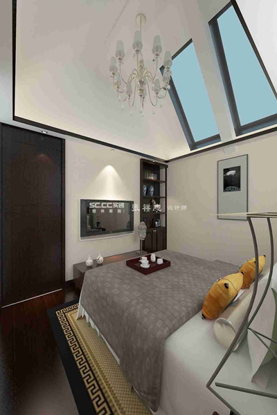 别墅 新中式 万科 红郡 白领 卧室图片来自快乐彩在万科红郡300平新中式装修设计的分享
