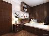 卧室整体采用木质的家具呼应整体的风格