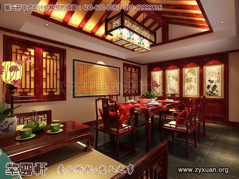 中式装潢图片来自紫云轩中式装修在茶楼中式装修设计的分享