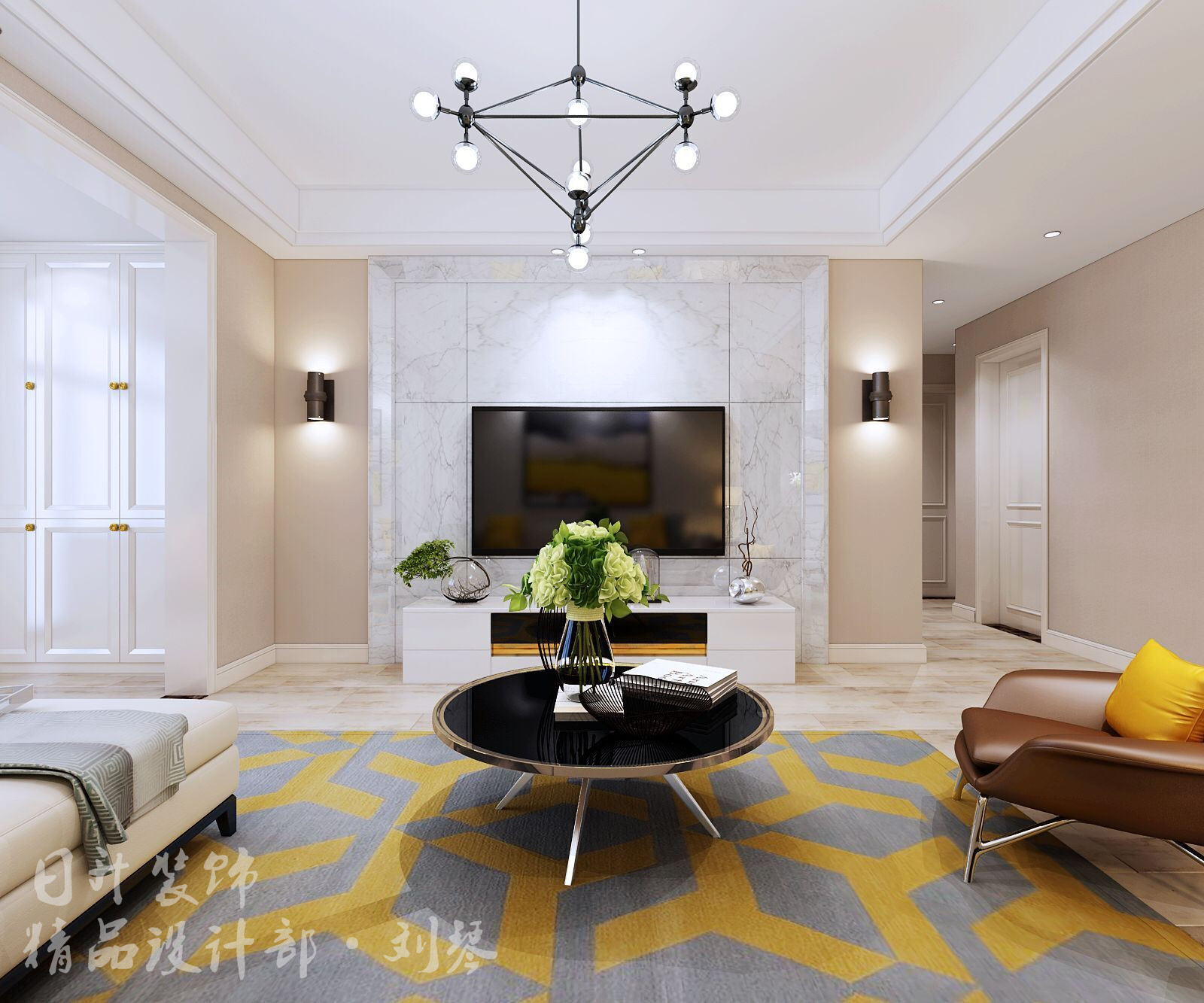 客厅图片来自日升嬛嬛在曲江130平现代简约风格装修的分享